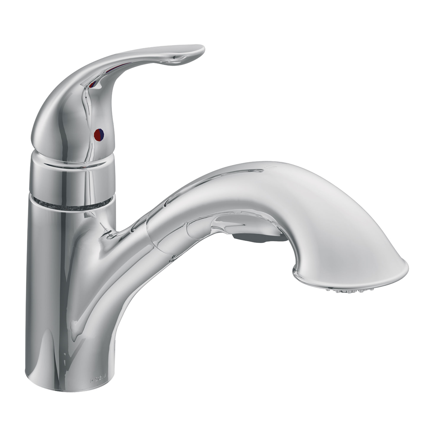 Caprillo Chrome one-handle low arc pullout kitchen faucet
