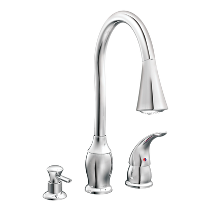 Trianna Chrome one-handle high arc pulldown kitchen faucet