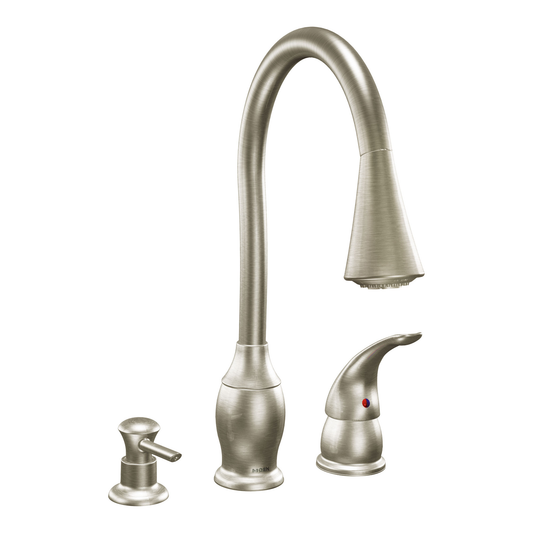 Trianna Chrome one-handle high arc pullout kitchen faucet