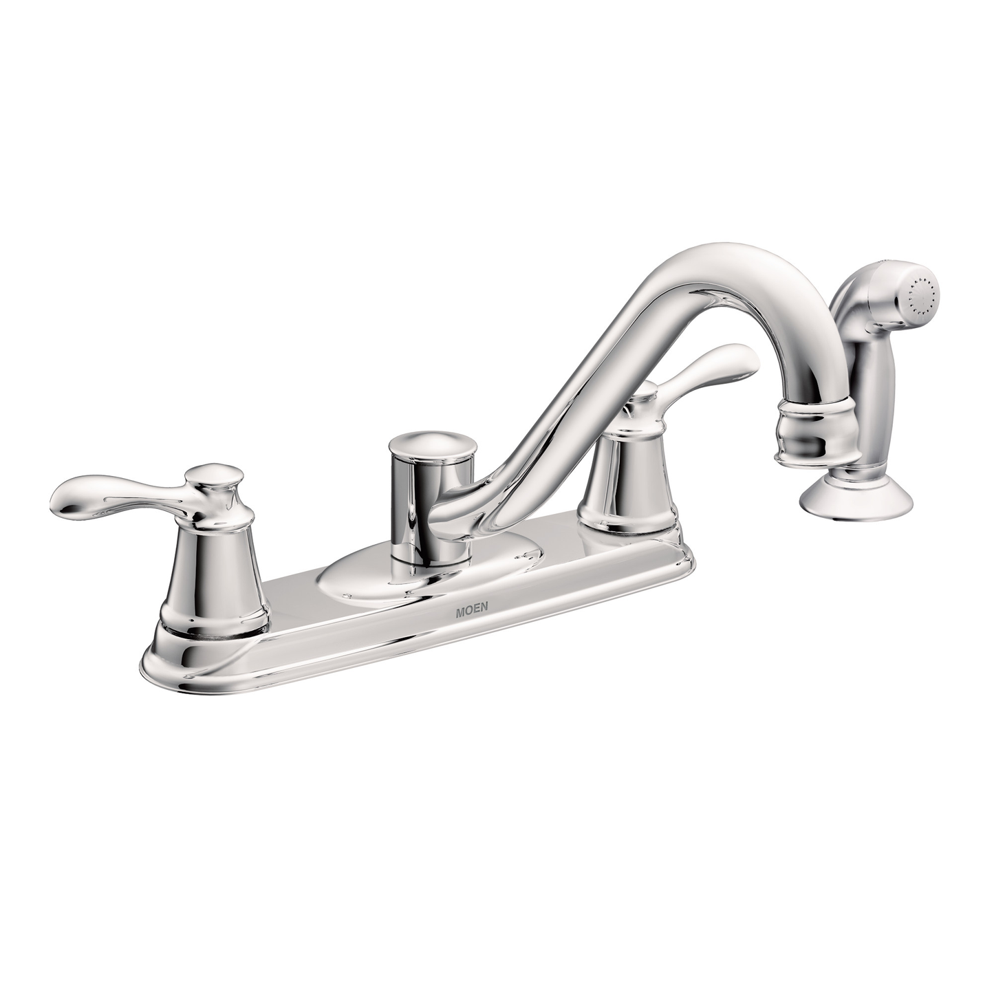 Caldwell Chrome two-handle low arc kitchen faucet