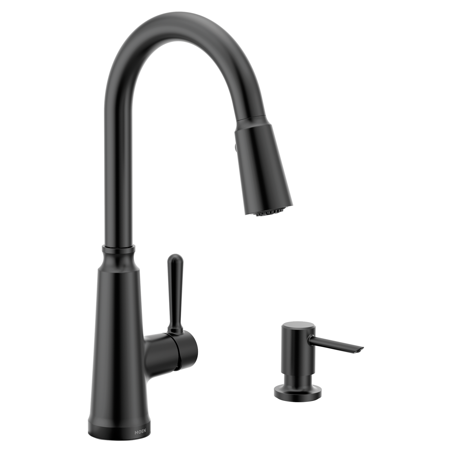 Moen Matte black one-handle high arc pulldown kitchen faucet