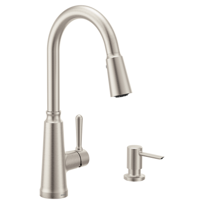 Moen Matte black one-handle high arc pulldown kitchen faucet