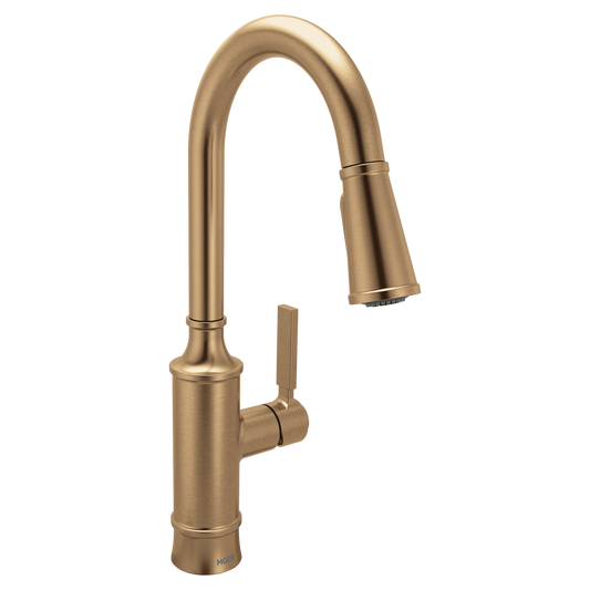 Chrome one-handle high arc pulldown kitchen faucet