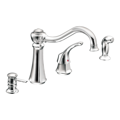 Traditional Chrome one-handle high arc kitchen faucet