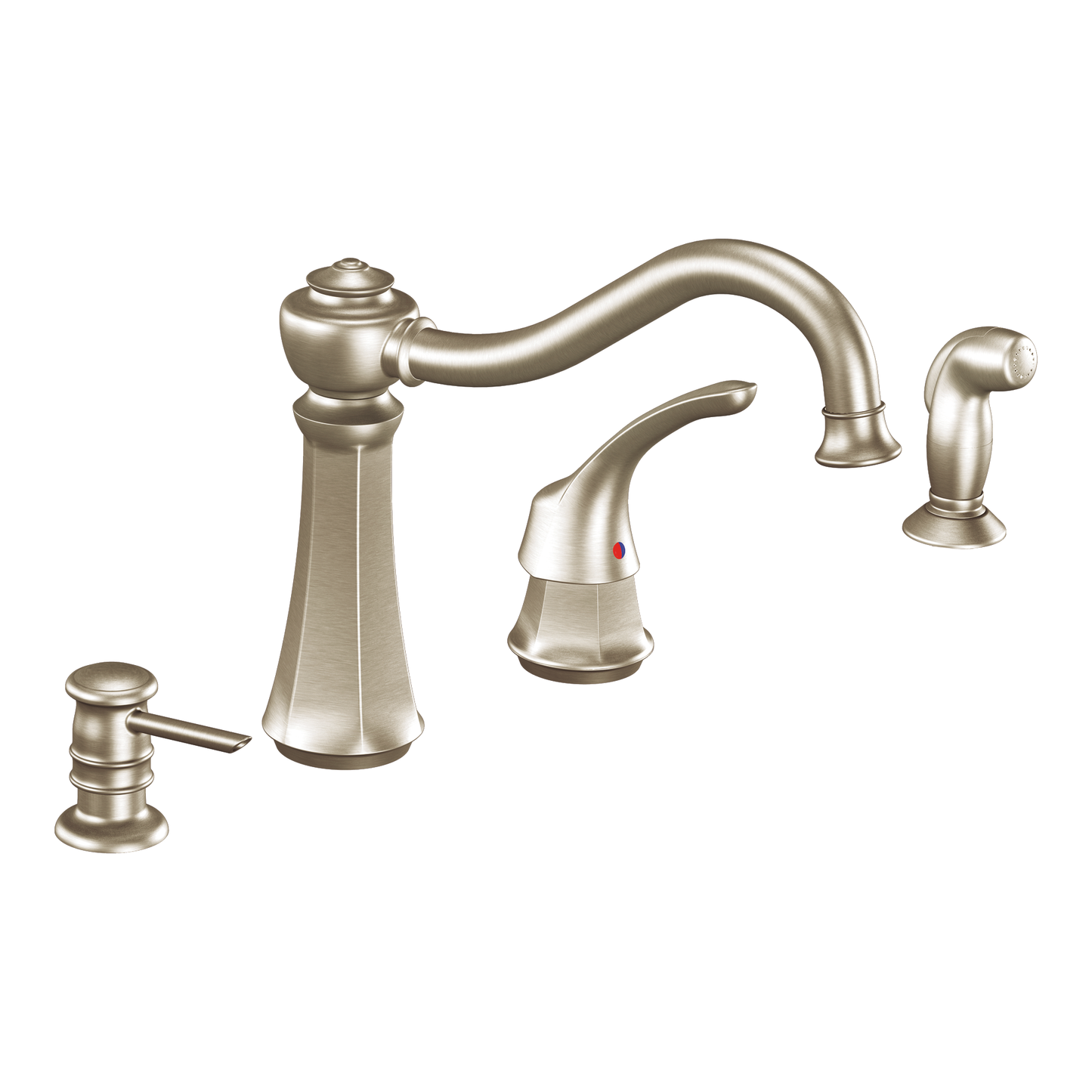 Traditional Chrome one-handle high arc kitchen faucet