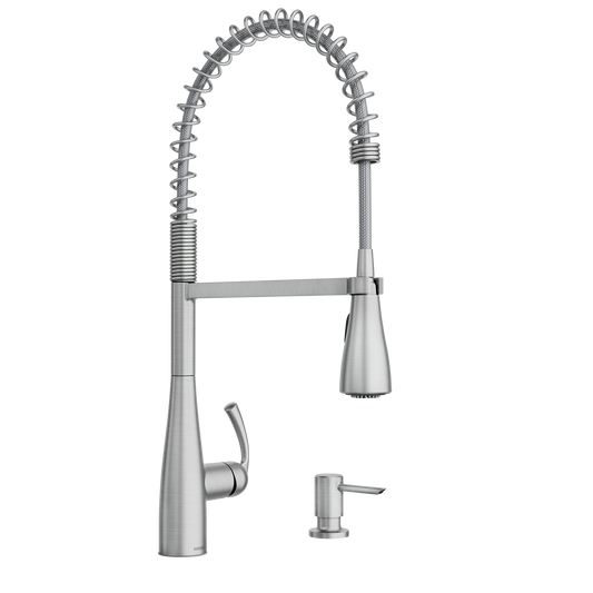 Essie One-Handle High Arc Pre-Rinse Spring Pulldown Kitchen Faucet
