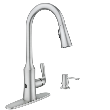 Spot resist stainless one-handle high arc pulldown kitchen faucet