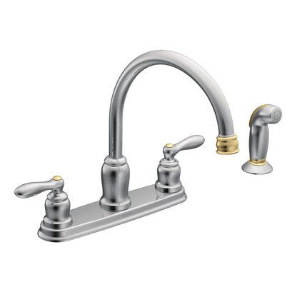 Caldwell Chrome two-handle high arc kitchen faucet