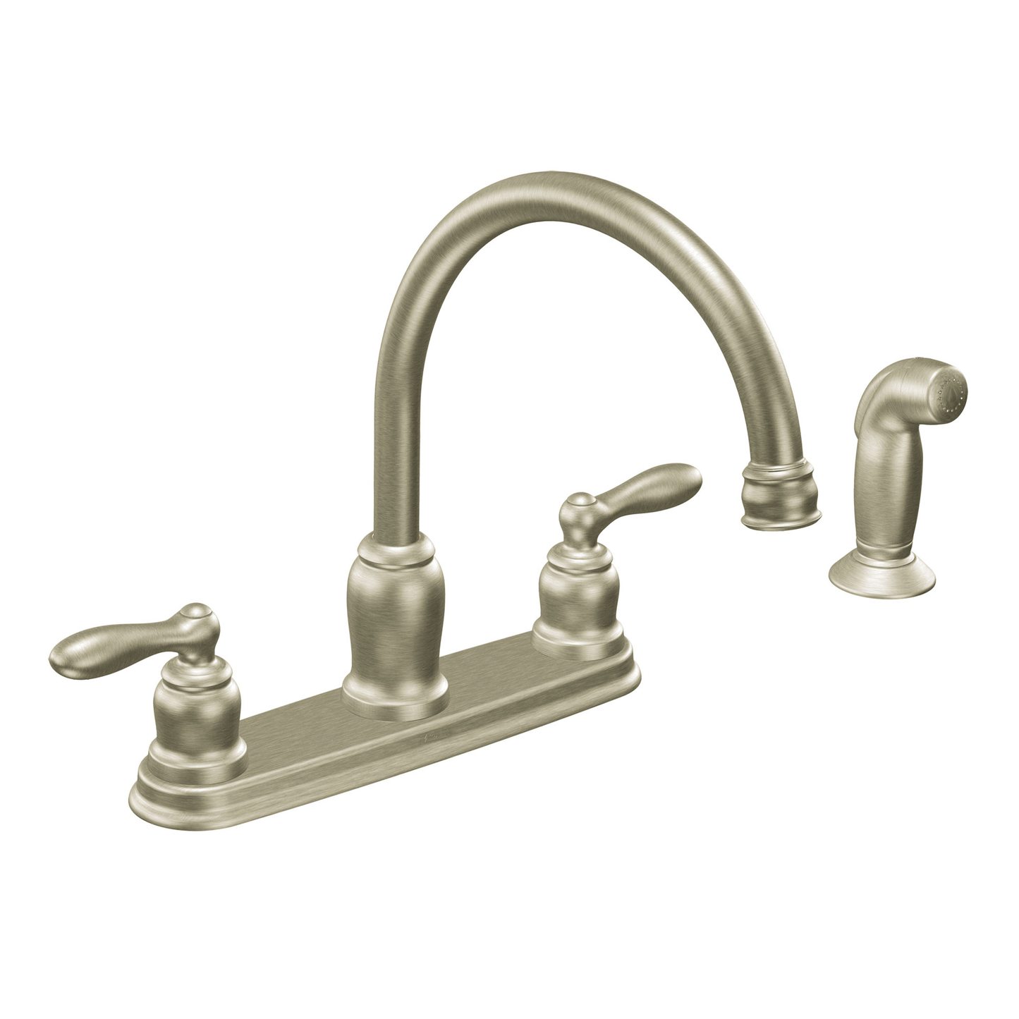 Caldwell Chrome two-handle high arc kitchen faucet