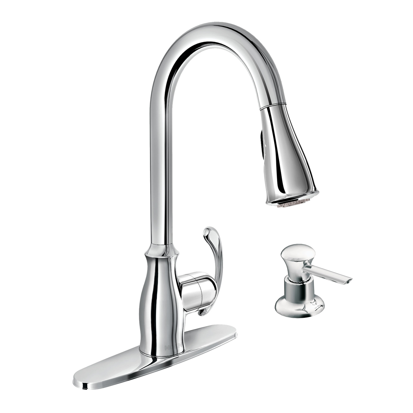 Kipton Chrome One-Handle High Arc Pulldown Kitchen Faucet