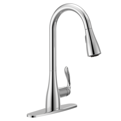 Georgene Chrome one-handle high arc pulldown kitchen faucet