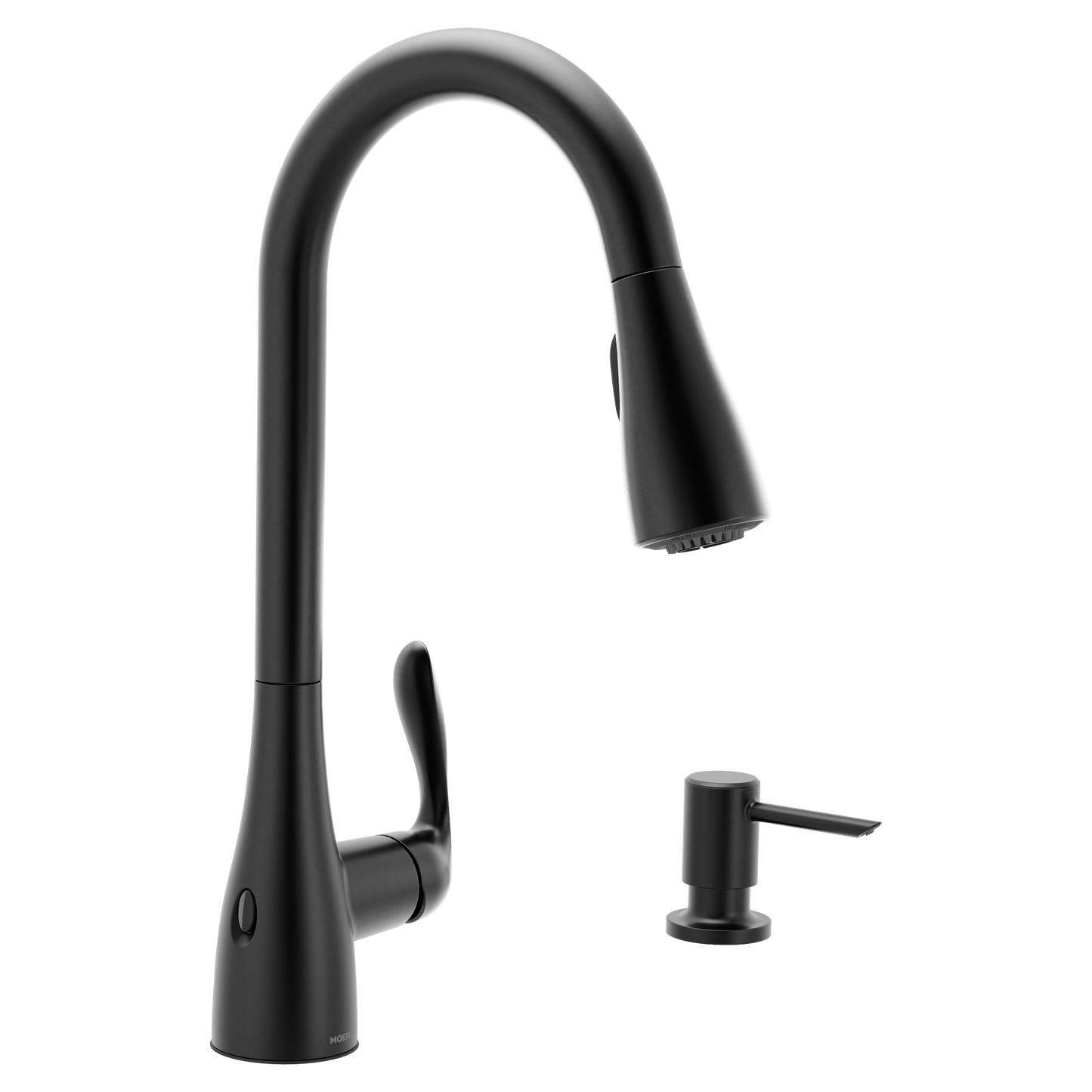 Georgene Matte black one-handle high arc pulldown kitchen faucet