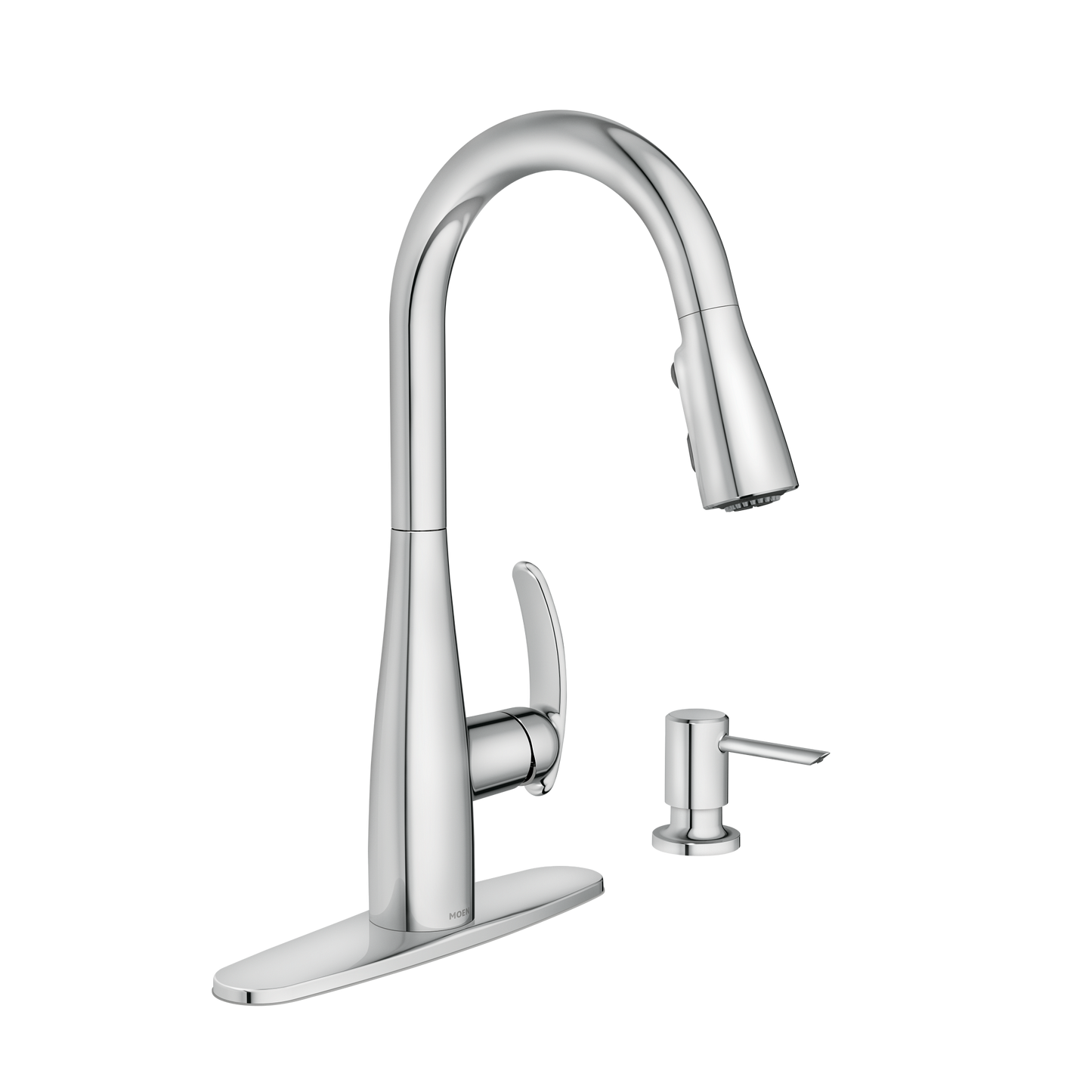 Reyes Chrome one-handle high arc pullout pulldown kitchen faucet