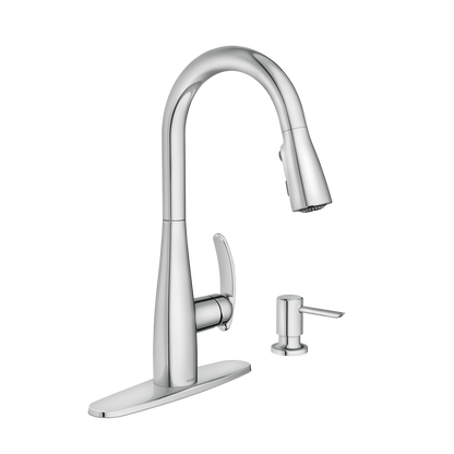 Reyes Chrome one-handle high arc pullout pulldown kitchen faucet