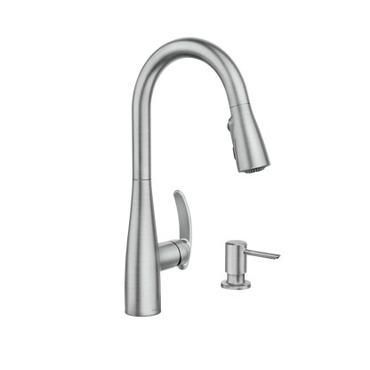 Reyes Chrome one-handle high arc pullout pulldown kitchen faucet