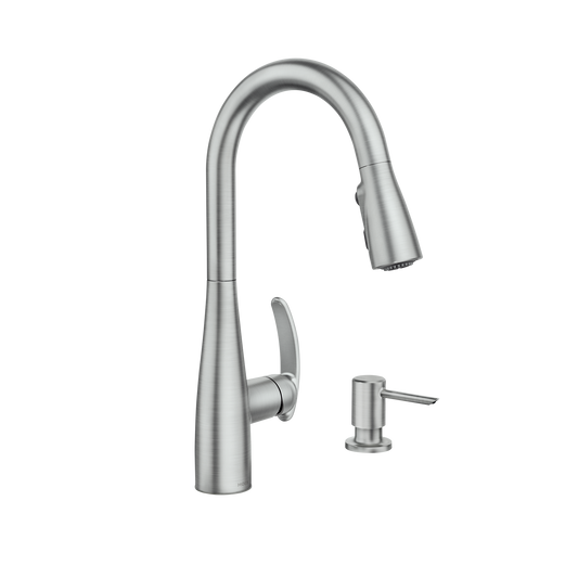 Reyes Chrome one-handle high arc pullout pulldown kitchen faucet