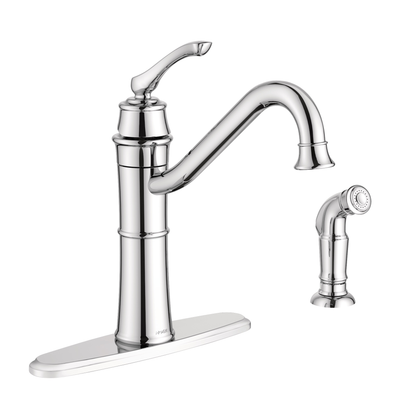 Wetherly Chrome One-Handle High Arc Kitchen Faucet