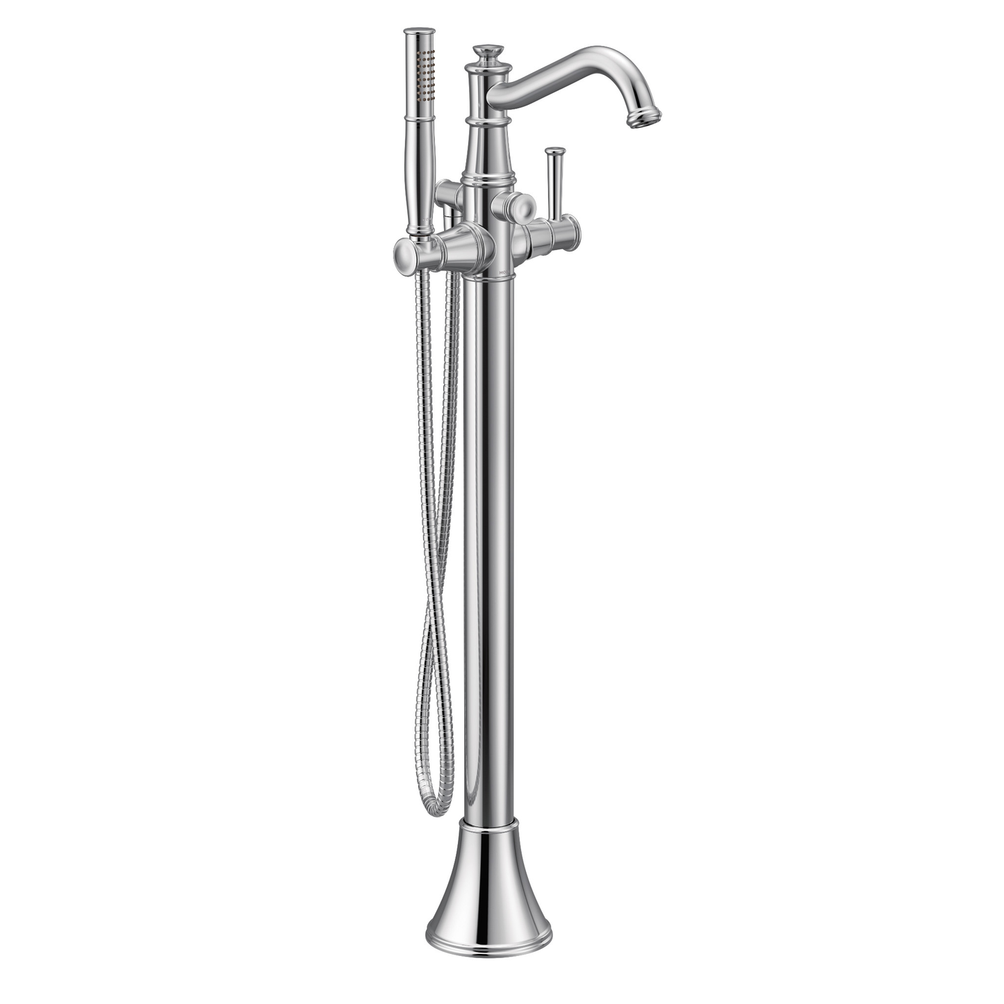 Belfield Chrome one-handle tub filler includes hand shower