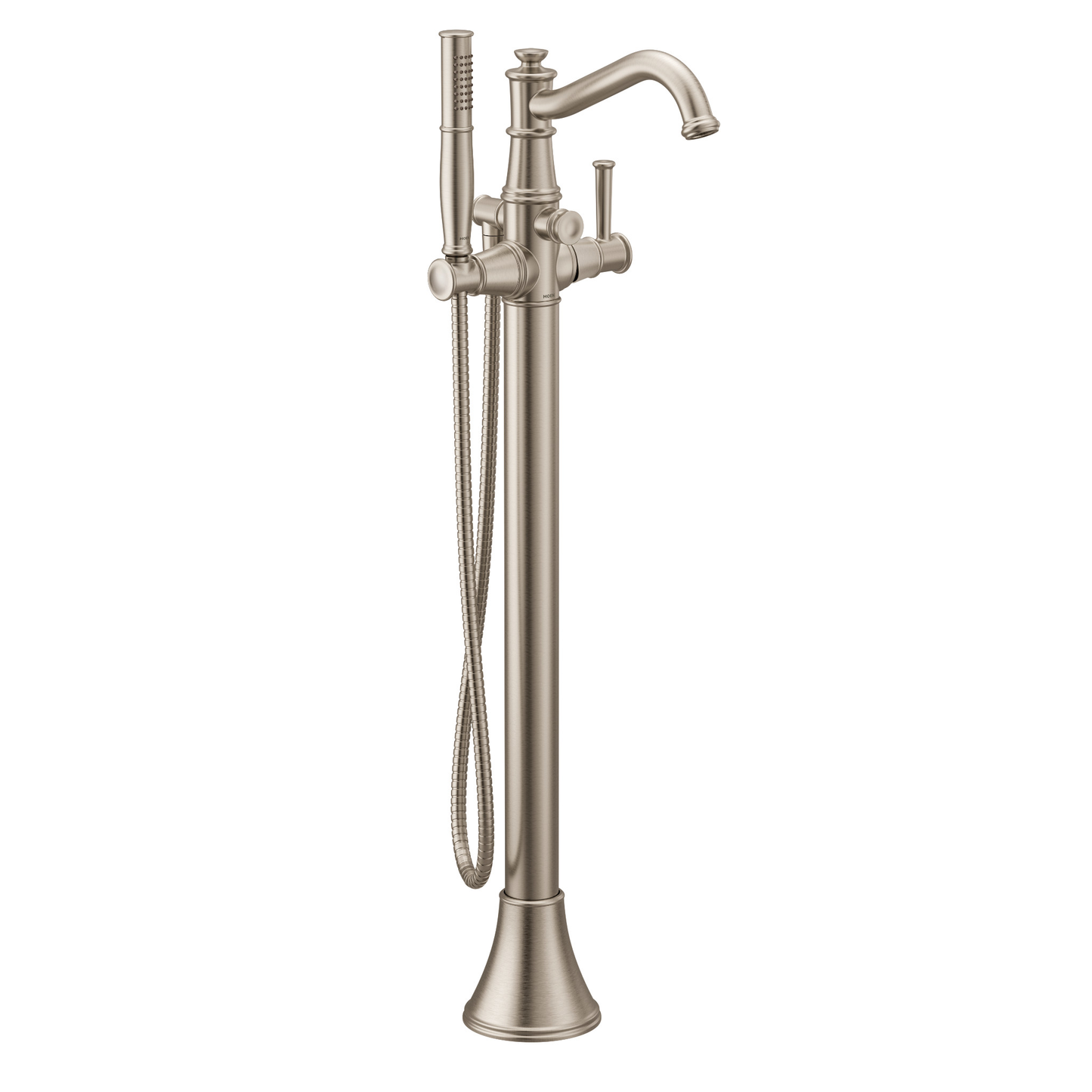 Belfield Chrome one-handle tub filler includes hand shower