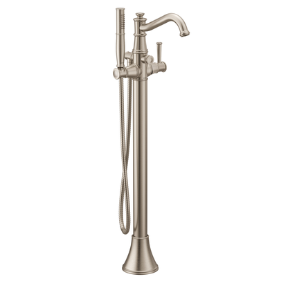 Belfield Chrome one-handle tub filler includes hand shower