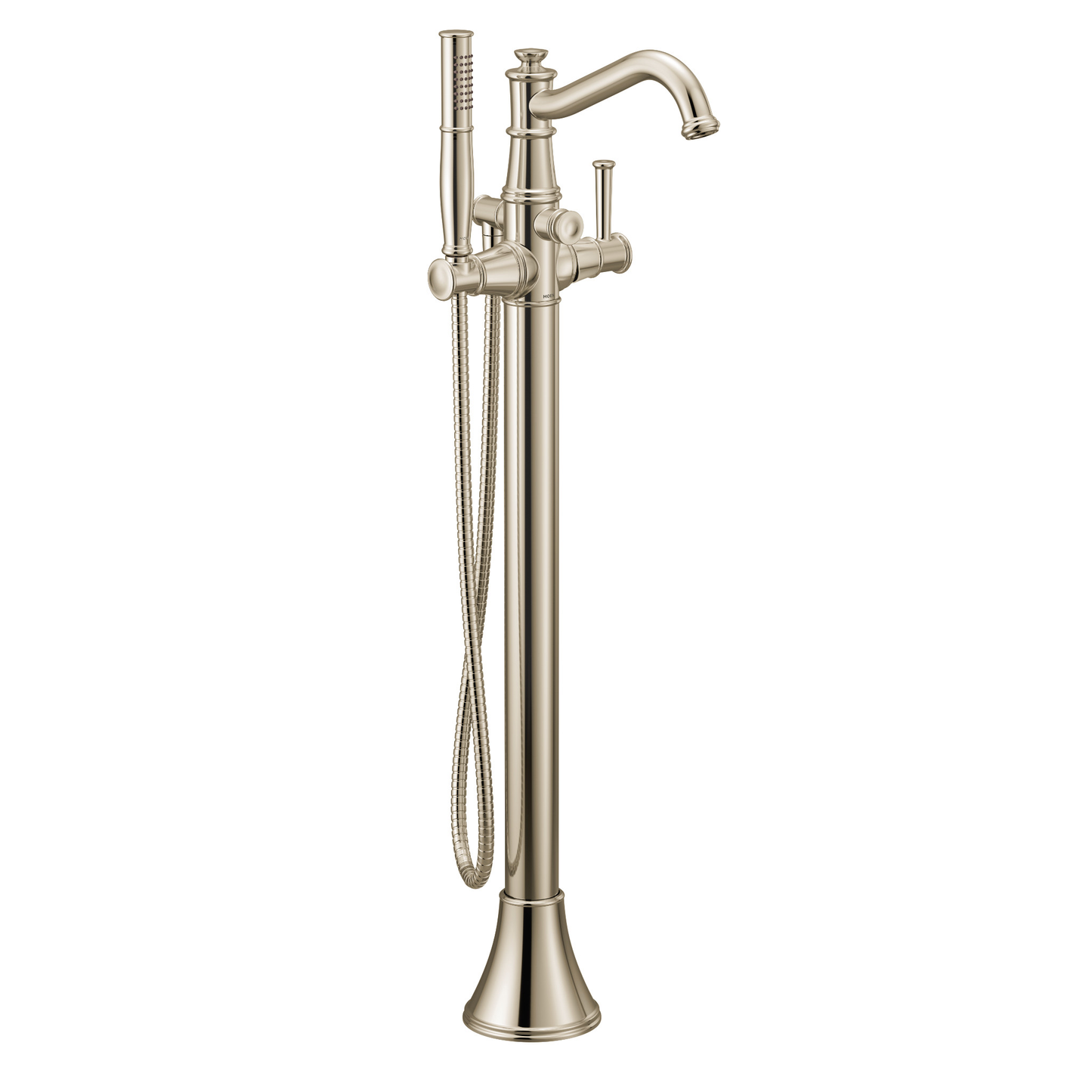 Belfield Chrome one-handle tub filler includes hand shower