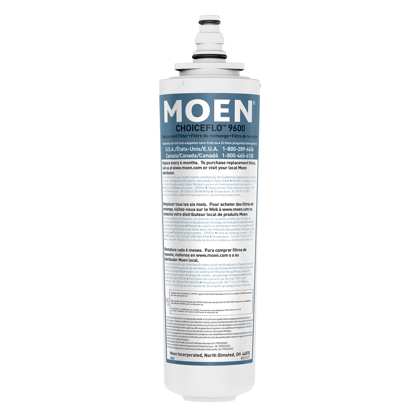Moen Choiceflo 9600 Replacement Filter For Chateau With Choiceflo, Sip, And Aquasuite Series 9600/9602/9500/9502