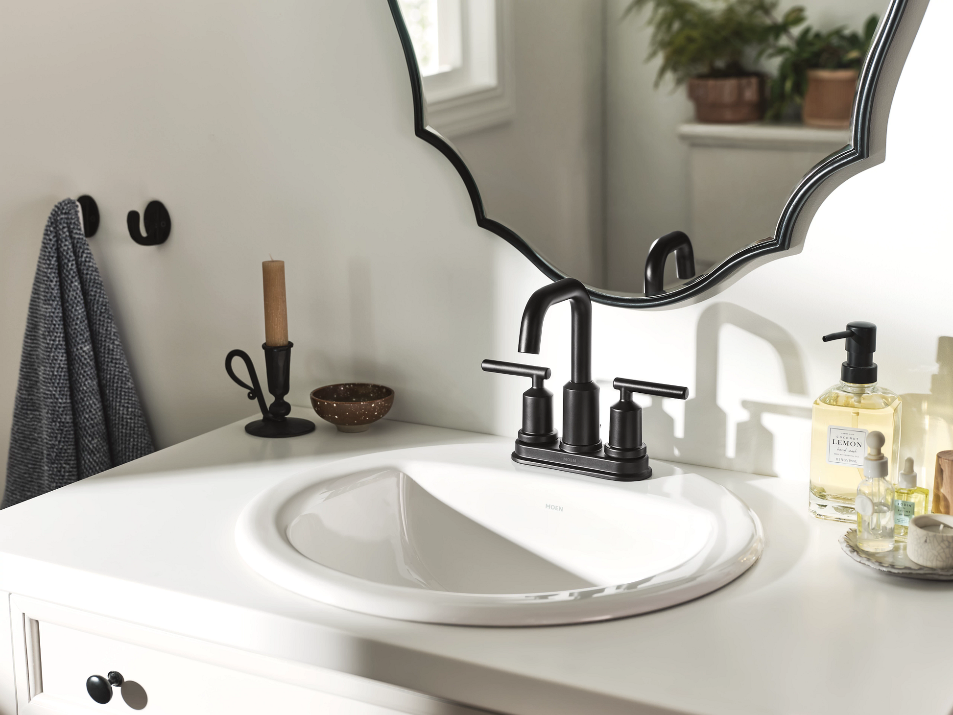 Gibson Chrome Two-Handle High Arc Bathroom Faucet – Moen