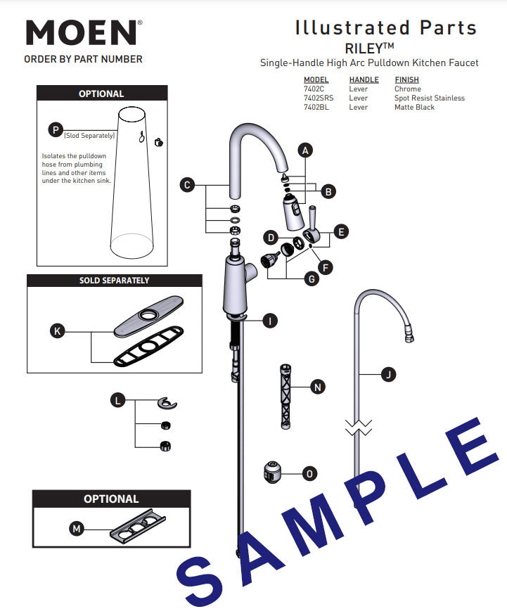 Moen Genuine Parts   ExplodedParts 