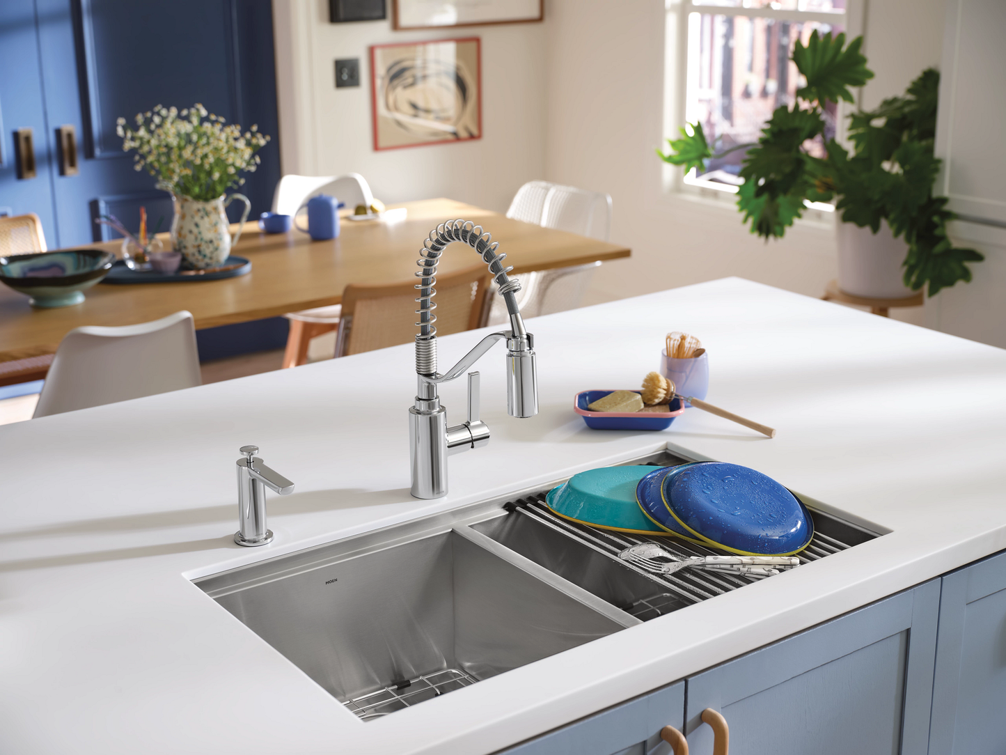 Luxe Chef 33 Workstation Undermount Double Bowl Sink With Accessories Moen