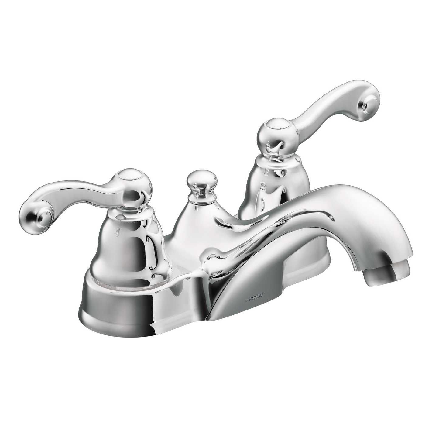 Traditional Chrome Two-Handle Low Arc Bathroom Faucet