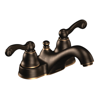 Traditional Chrome two-handle low arc bathroom faucet