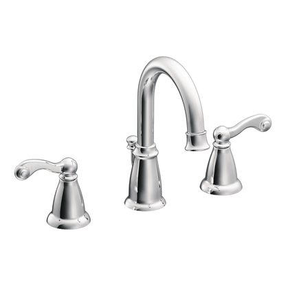 Traditional Chrome two-handle high arc bathroom faucet