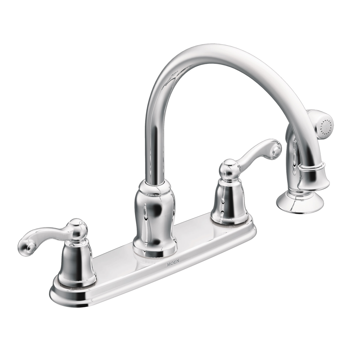 Traditional Chrome Two-Handle High Arc Kitchen Faucet