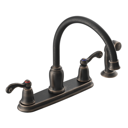 Traditional Chrome Two-Handle High Arc Kitchen Faucet