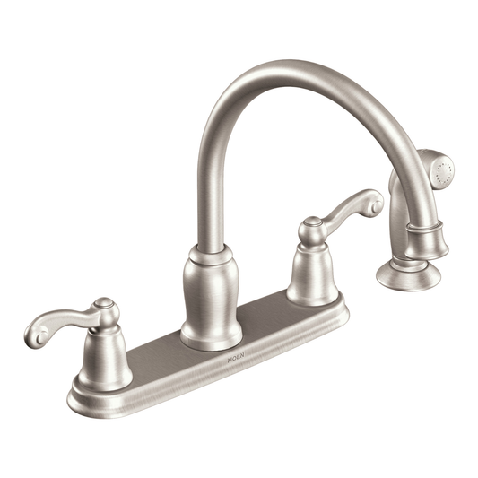 Traditional Chrome Two-Handle High Arc Kitchen Faucet