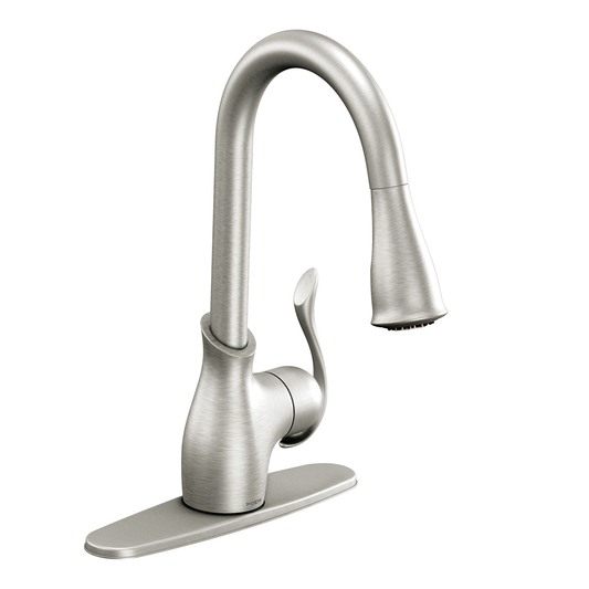 Boutique Chrome one-handle high arc pulldown kitchen faucet