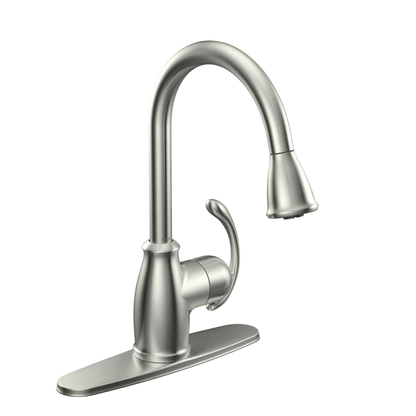 Terrace Chrome One-Handle High Arc Pulldown Kitchen Faucet