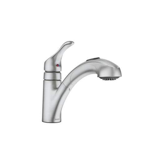 Renzo One-Handle Low Arc Pullout Kitchen Faucet