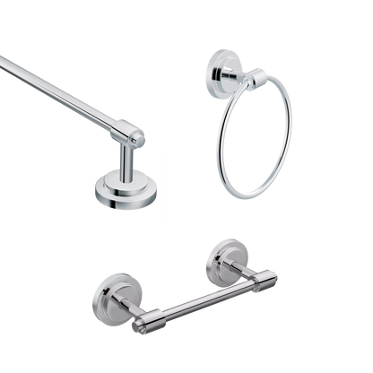 Iso 3 Pc Kit: Pivoting Paper Holder, Towel Bar & Towel Ring