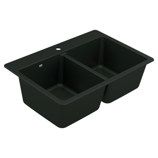 Host 33" Granite Dual Mount Double Bowl Sink