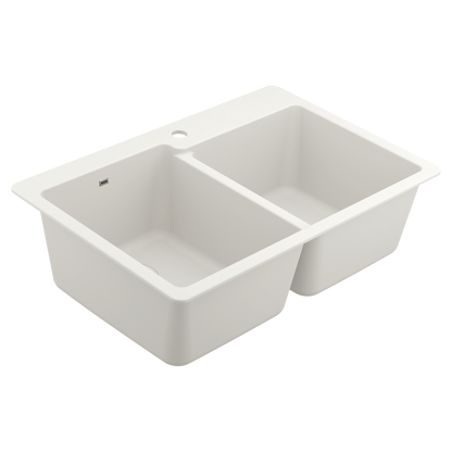 Host 33" Granite Dual Mount Double Bowl Sink