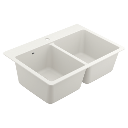 Host 33" Granite Dual Mount Double Bowl Sink