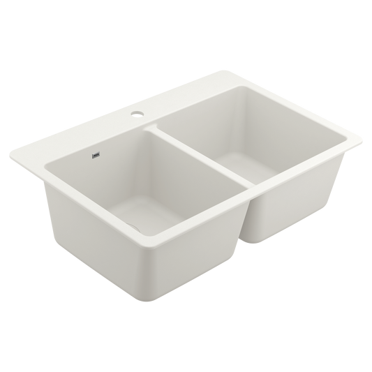 Host 33" Granite Dual Mount Double Bowl Sink