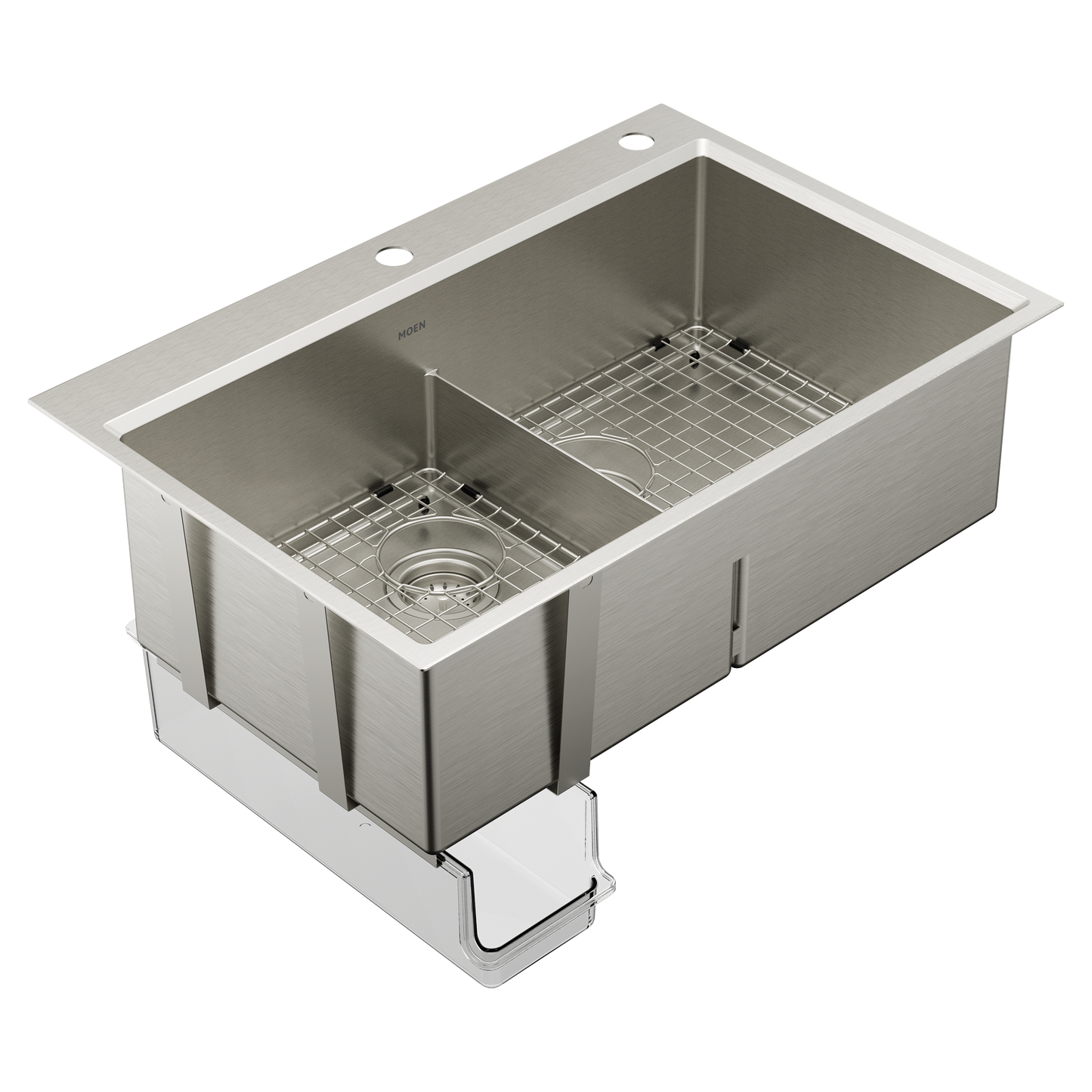 Luxe Chef™ 33” Workstation System Stainless Steel Dual Mount Double Bowl Sink