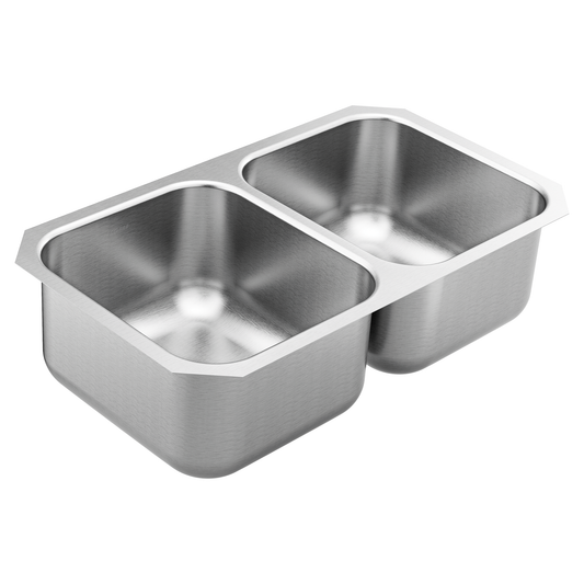 1800 Series 31-3/4"x18-1/4" 18 Gauge Double Bowl Sink