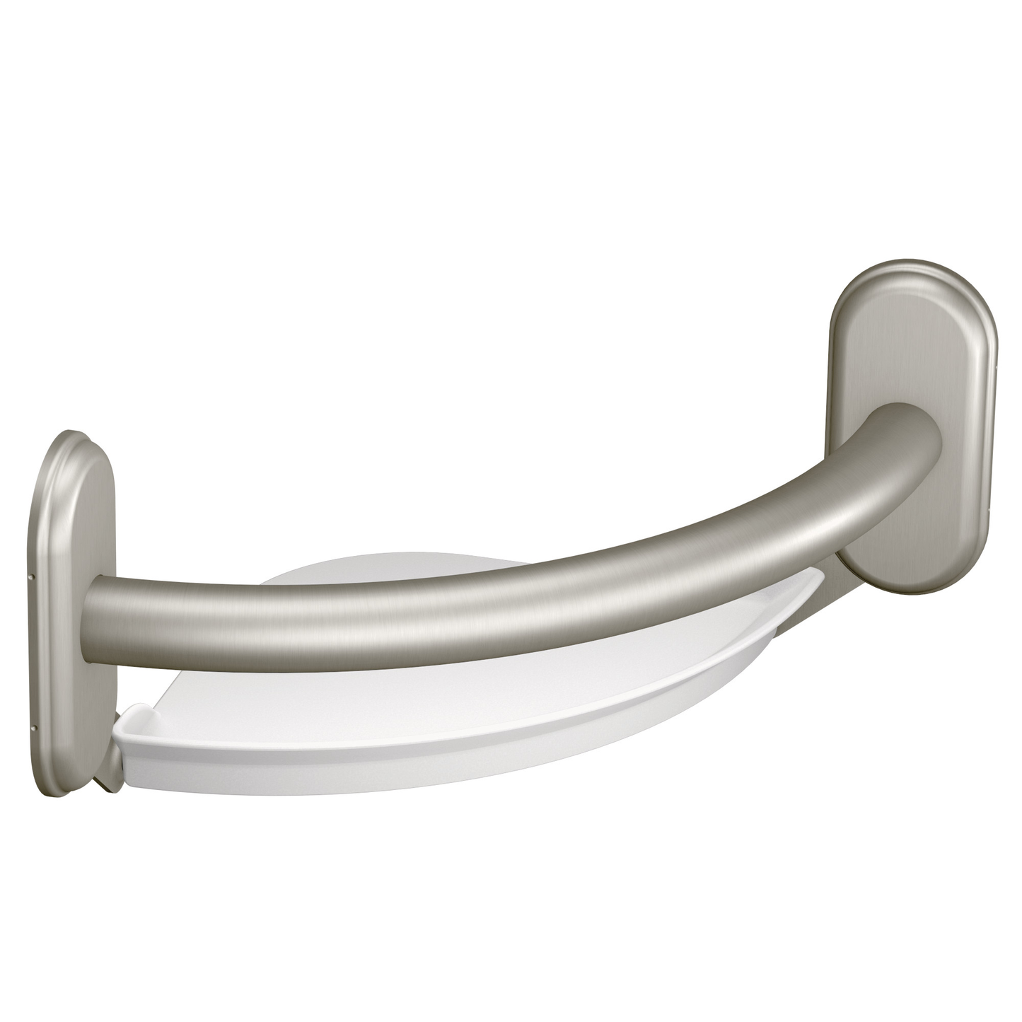 Chrome 9" Grab Bar with Corner Shelf