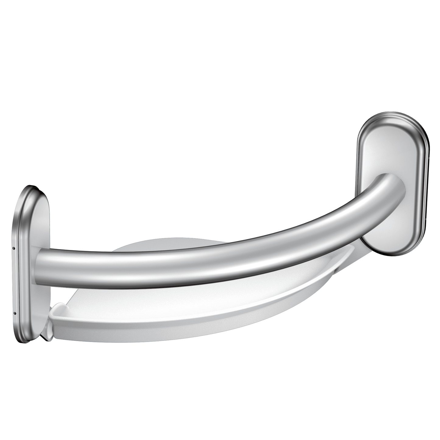 Chrome 9" Grab Bar with Corner Shelf