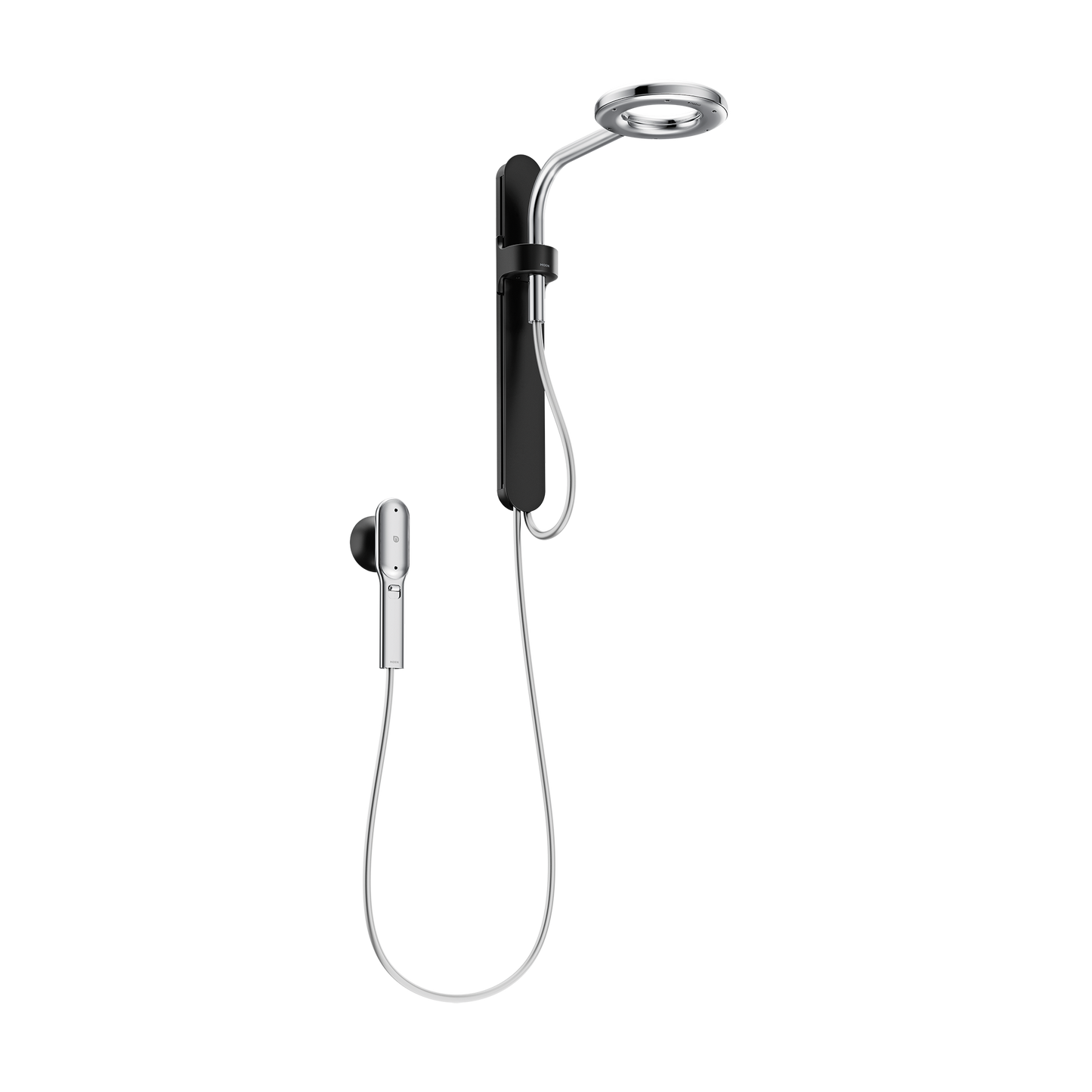 Moen Spa Shower Matte black two-function 7.9" diameter spray head standard with handshower