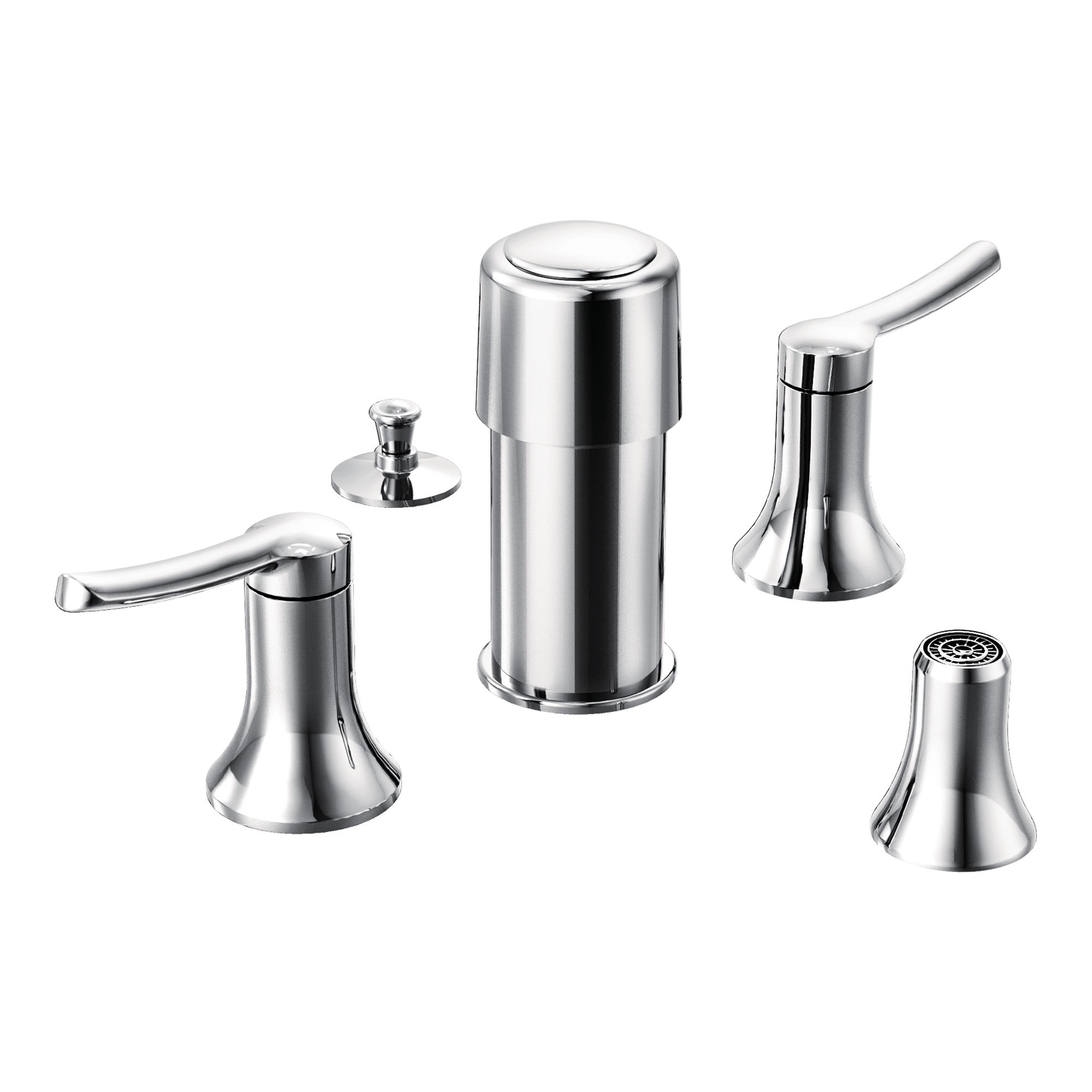 Fina Chrome two-handle bidet faucet