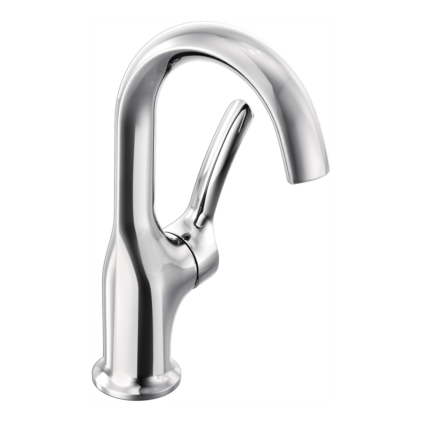 Fina Chrome one-handle high arc bathroom faucet